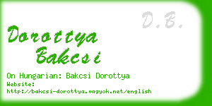 dorottya bakcsi business card